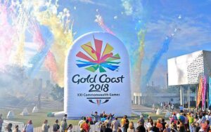 Gold Coast Commonwealth Games Logo Reveal Daylight Fireworks